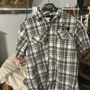 Men’s large Harley Davidson button up short sleeve